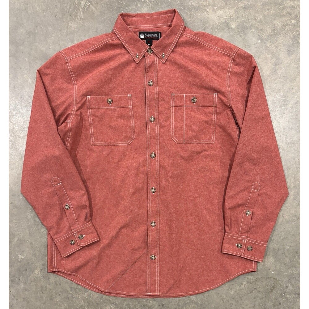 Alaskan Hardgear XL Shirt Bush Pilot Button Duluth Trading Outdoor Hiking Red